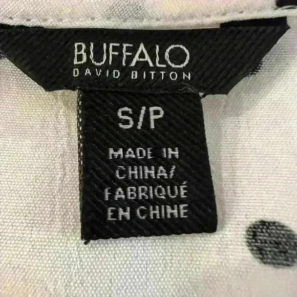 Buffalo Ruffled Blouse Blk & Wht Polka Dot Blouse. Size S/P - Picture 8 of 11